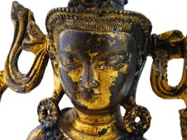 ANTIQUE ASIAN BRONZE SCULPTURE TARA BODHISATTVA