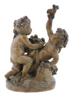 ANTIQUE TERRACOTTA GROUP PUTTI FIGURES