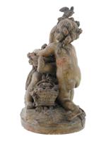 ANTIQUE TERRACOTTA GROUP PUTTI FIGURES