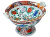 ANTIQUE JAPANESE FOOTED CENTERPIECE PEACOCK BOWL PIC-0