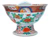 ANTIQUE JAPANESE FOOTED CENTERPIECE PEACOCK BOWL PIC-2