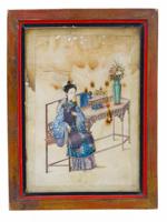 ANTIQUE CHINESE WATERCOLOR PAINTING ON RICE PAPER