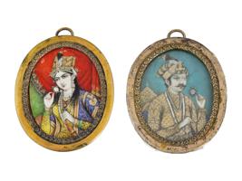 MINI 19TH CENTURY INDIAN EMPEROR PORTRAIT PAINTINGS