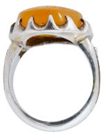 ISLAMIC SILVER CARNELIAN STONE INTAGLIO SEAL RING