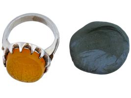 ISLAMIC SILVER CARNELIAN STONE INTAGLIO SEAL RING