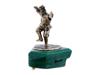 RUSSIAN SILVER DANCING MUZHIK FIGURE ON MALACHITE BASE PIC-3