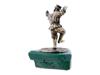 RUSSIAN SILVER DANCING MUZHIK FIGURE ON MALACHITE BASE PIC-2