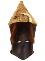 RARE ANTIQUE AFRICAN CONGO KUBA LELE CARVED WOOD MASK