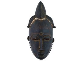 ANTIQUE AFRICAN BAULE TUNTUM HAND CARVED WOOD MASK