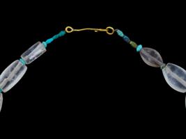 ANCIENT ROMAN ROCK CRYSTAL GOLD TURQUOISE NECKLACE