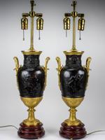 ANTIQUE 19 C FRENCH EMPIRE LAMPS BY LEON BOUCHER