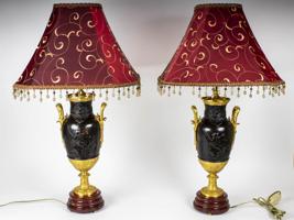 ANTIQUE 19 C FRENCH EMPIRE LAMPS BY LEON BOUCHER