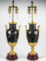 ANTIQUE 19 C FRENCH EMPIRE LAMPS BY LEON BOUCHER