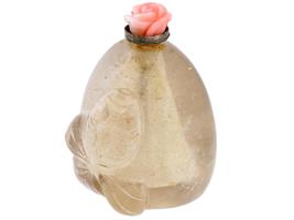 ANTIQUE CHINESE CRYSTAL SNUFF BOTTLE WITH CORAL TOP
