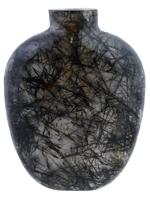 CHINESE HAND CARVED RUTILATED QUARTZ SNUFF BOTTLE