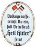 WWII NAZI GERMANY ENAMELED METAL PLATE SIGN PIC-0