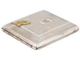 WWII GERMAN SILVER AND GOLD PLATED CIGARETTE CASE