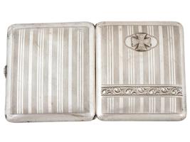 WWI GERMAN SILVER AND GOLD PLATED CIGARETTE CASE