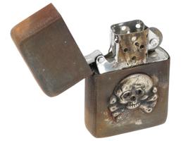 WWII GERMAN SS TOTENKOPF FIELD CIGARETTE LIGHTER