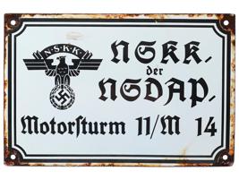 NAZI GERMAN NSKK DER NSDAP MOTOR STURM METAL SIGN