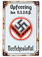 WWII NAZI GERMAN NSDAP ENAMEL IRON STREET SIGN