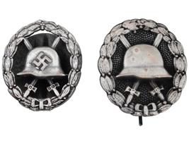 TWO GERMAN MILITARY WWI AND WWII WOUND BADGES