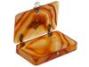 RUSSIAN SILVER CARVED AGATE AND DIAMONDS CARD CASE PIC-3