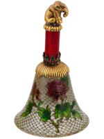 RUSSIAN GILT SILVER PLIQUE A JOUR ENAMEL BELL