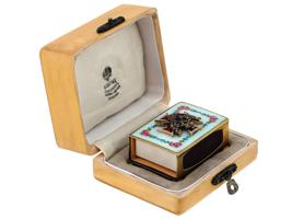 RUSSIAN SILVER ENAMEL GEMSTONES MATCHBOX HOLDER