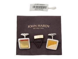 JOHN HARDY STERLING SILVER 18K GOLD CUFFLINKS IOB