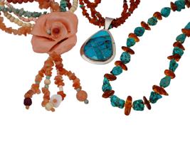 SOUTHWESTERN AMERICAN AMBER TURQUOISE NECKLACES