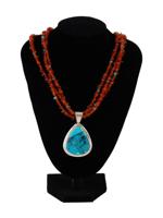 SOUTHWESTERN AMERICAN AMBER TURQUOISE NECKLACES