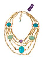 JUDITH LEIBER SHEBA CABOCHON CHAIN NECKLACE IOB