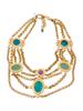 JUDITH LEIBER SHEBA CABOCHON CHAIN NECKLACE IOB PIC-3