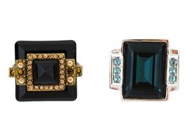 JUDITH LEIBER DECO AND CHERISSE COCKTAIL RINGS IOB