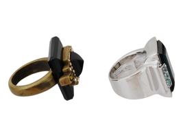 JUDITH LEIBER DECO AND CHERISSE COCKTAIL RINGS IOB