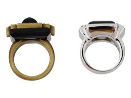 JUDITH LEIBER DECO AND CHERISSE COCKTAIL RINGS IOB