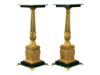 ANTIQUE EMPIRE GILT BRONZE AND MALACHITE SIDE TABLES PIC-1