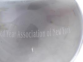 TIFFANY CO ETCHED GLASS APPLE FIGURAL PAPERWEIGHT