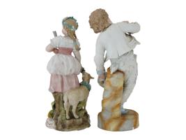 TWO VINTAGE PORCELAIN CHILDREN FIGURES MARKED