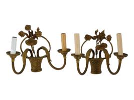 EUROPEAN FLOWERS BRONZE DECOR WALL LIGHT SCONCES