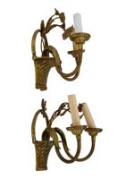 EUROPEAN FLOWERS BRONZE DECOR WALL LIGHT SCONCES