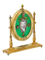 RUSSIAN GILT SILVER ENAMEL DIAMONDS PICTURE FRAME