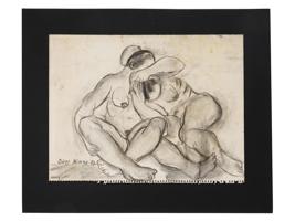 NUDE WOMEN CHARCOAL PAINTING BY DIEGO RIVERA