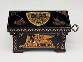 ANTIQUE ITALIAN GRAND TOUR HAND PAINTED WOOD BOX