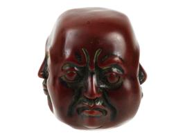 VINTAGE ASIAN BROWN JADE MANY FACED BUDDHA FIGURE
