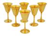 BOLOGNA ITALIAN GILT SILVER PLATED WINE GLASSES SET PIC-0