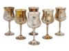 ANTIQUE AMERICAN SILVER PLATED WINE GLASSES SET PIC-0