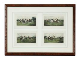 FOUR POLO SCENE COLOR LITHOGRAPHS AFTER GEORGE WRIGHT