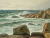 SIGNED EUROPEAN SCHOOL SEASCAPE OIL PAINTING C 1900 PIC-1